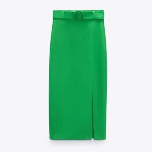 Elegant Green Midi Skirt